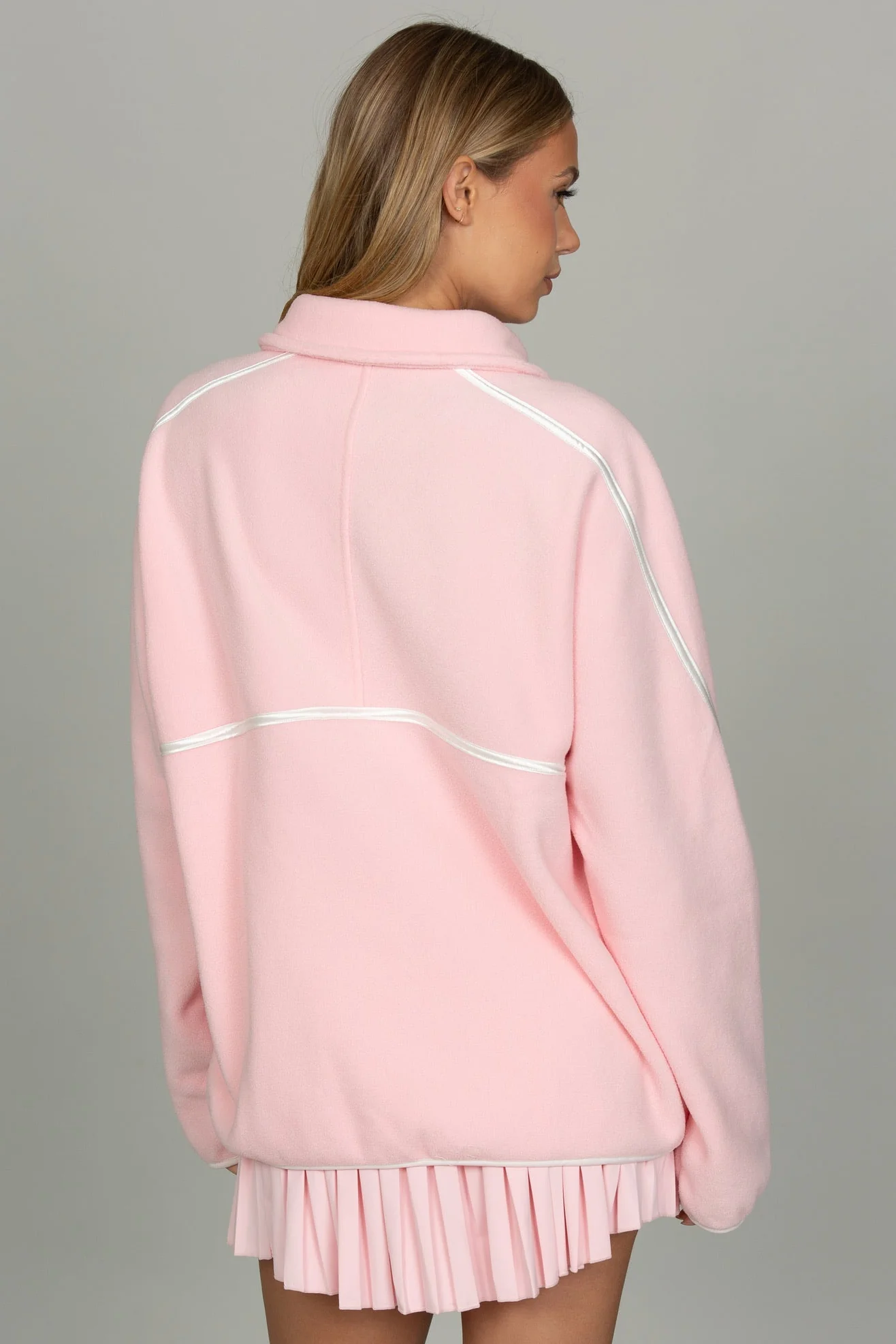Almond Blossom Minimalistic Half-Zip Pullover - Image 3