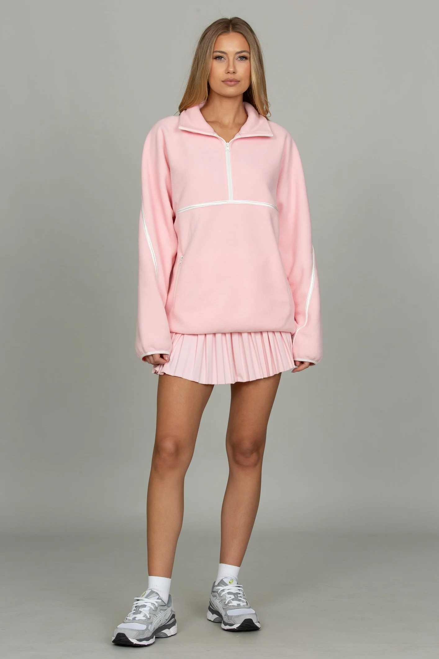 Almond Blossom Minimalistic Half-Zip Pullover - Image 7