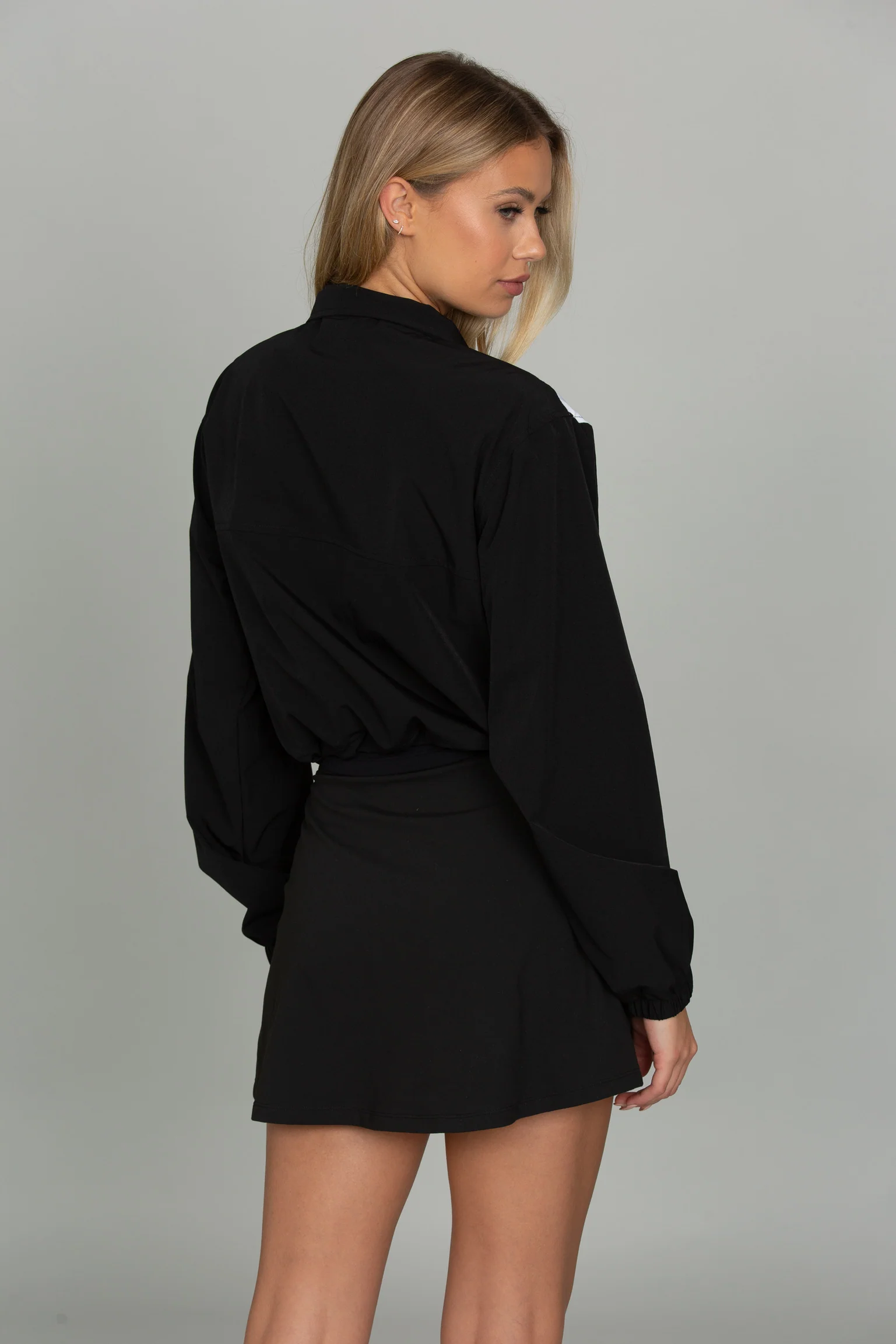 Black AirGlyde Cropped Windbreaker - Image 3