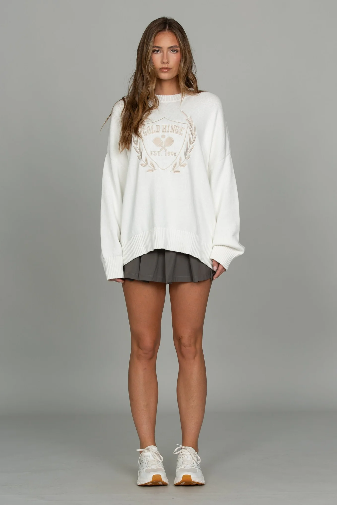 Ivory Oversized Crest Sweater - Image 7