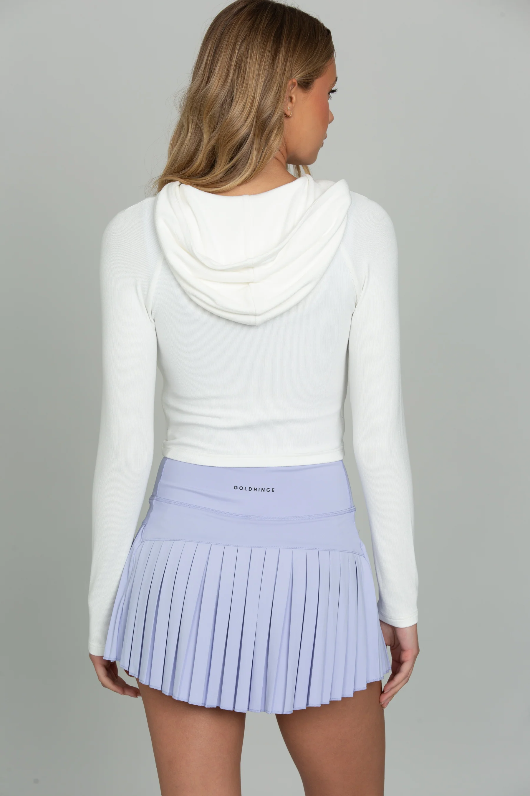 Ivory Ribbed Hoodie Jacket - Image 3