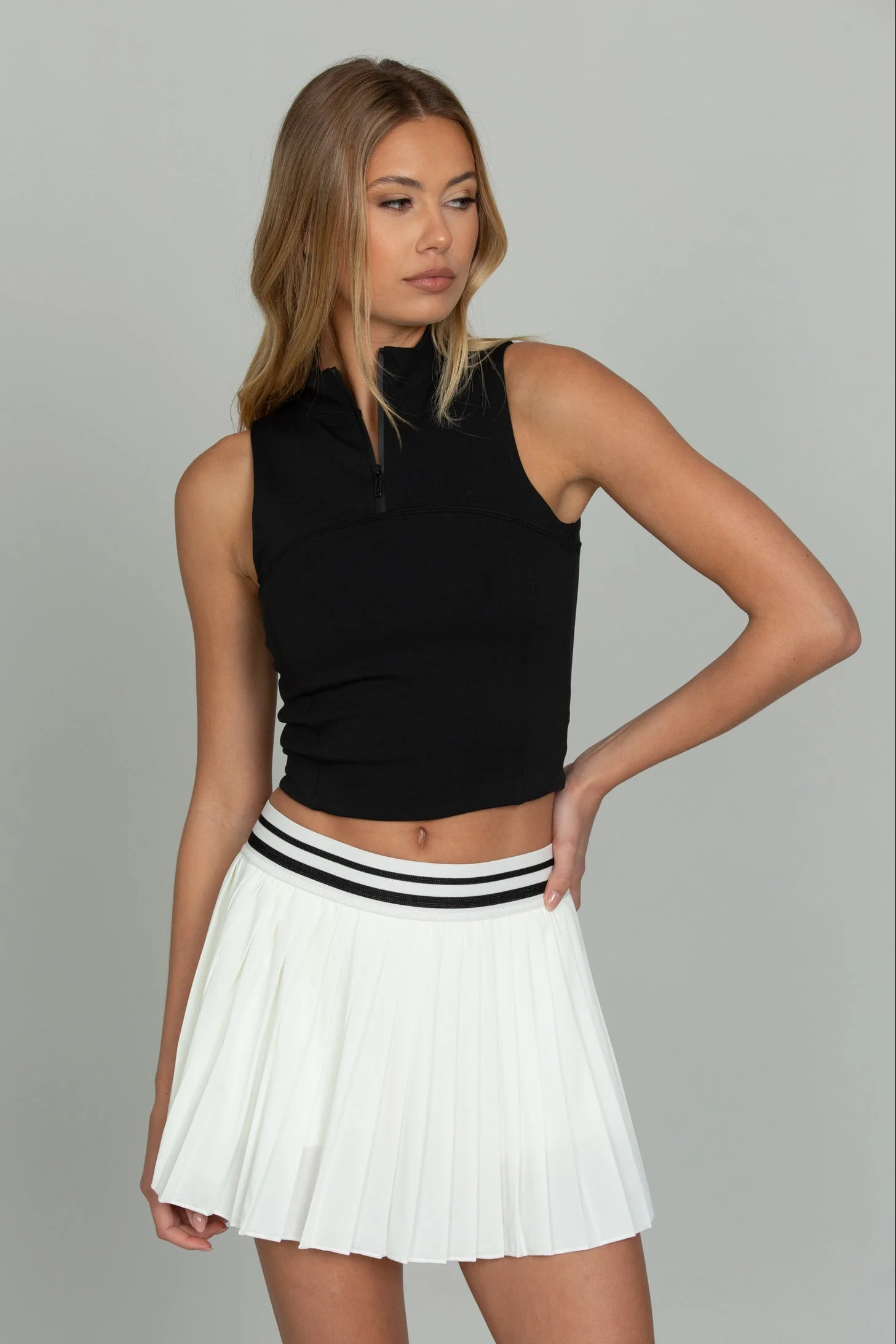 Ivory Striped Tennis Skirt - Image 6