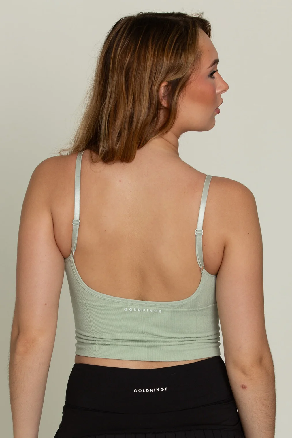Light Green Original Ribbed Yoga Tank Top - Image 3