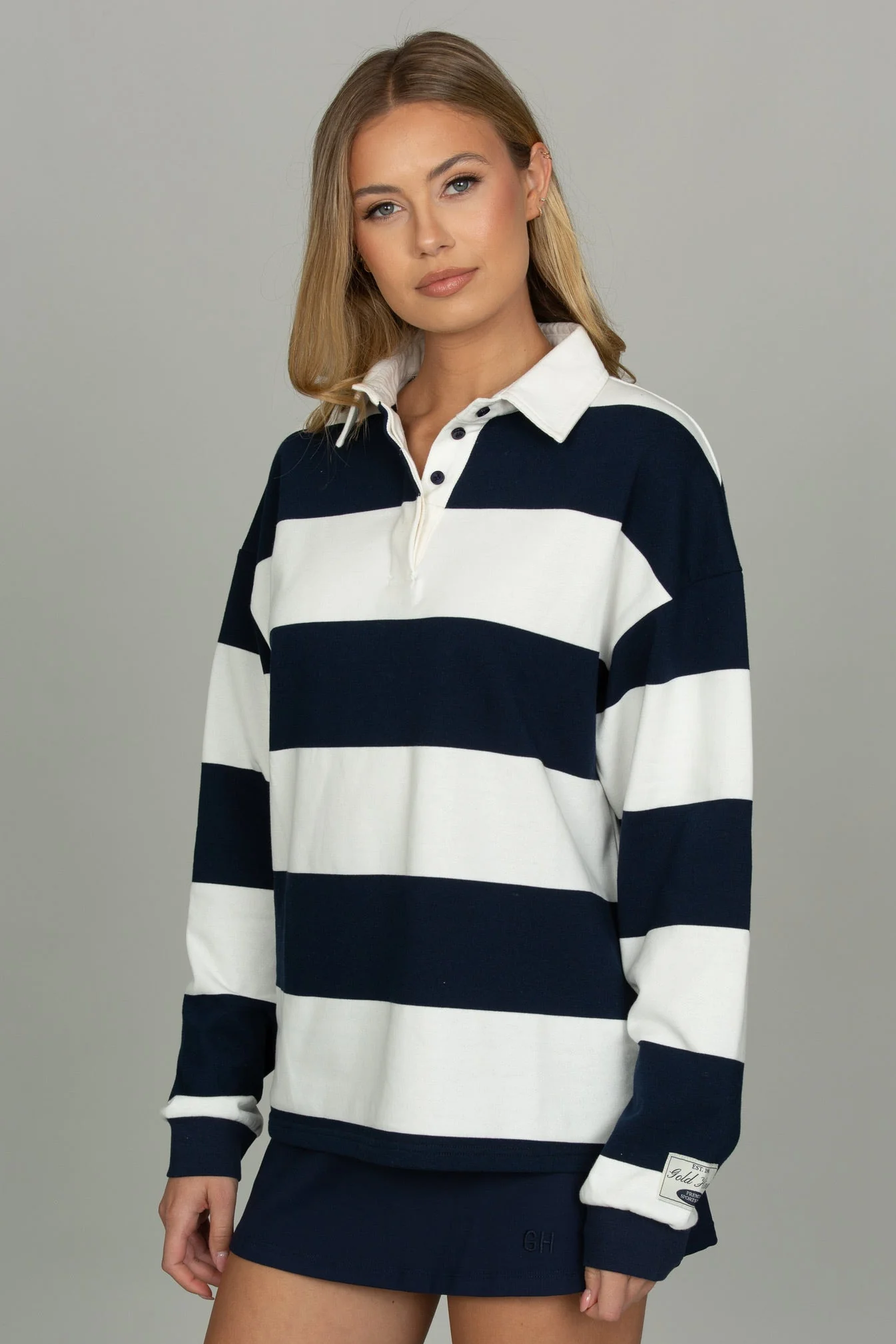 Navy Striped Rugby Top - Image 4