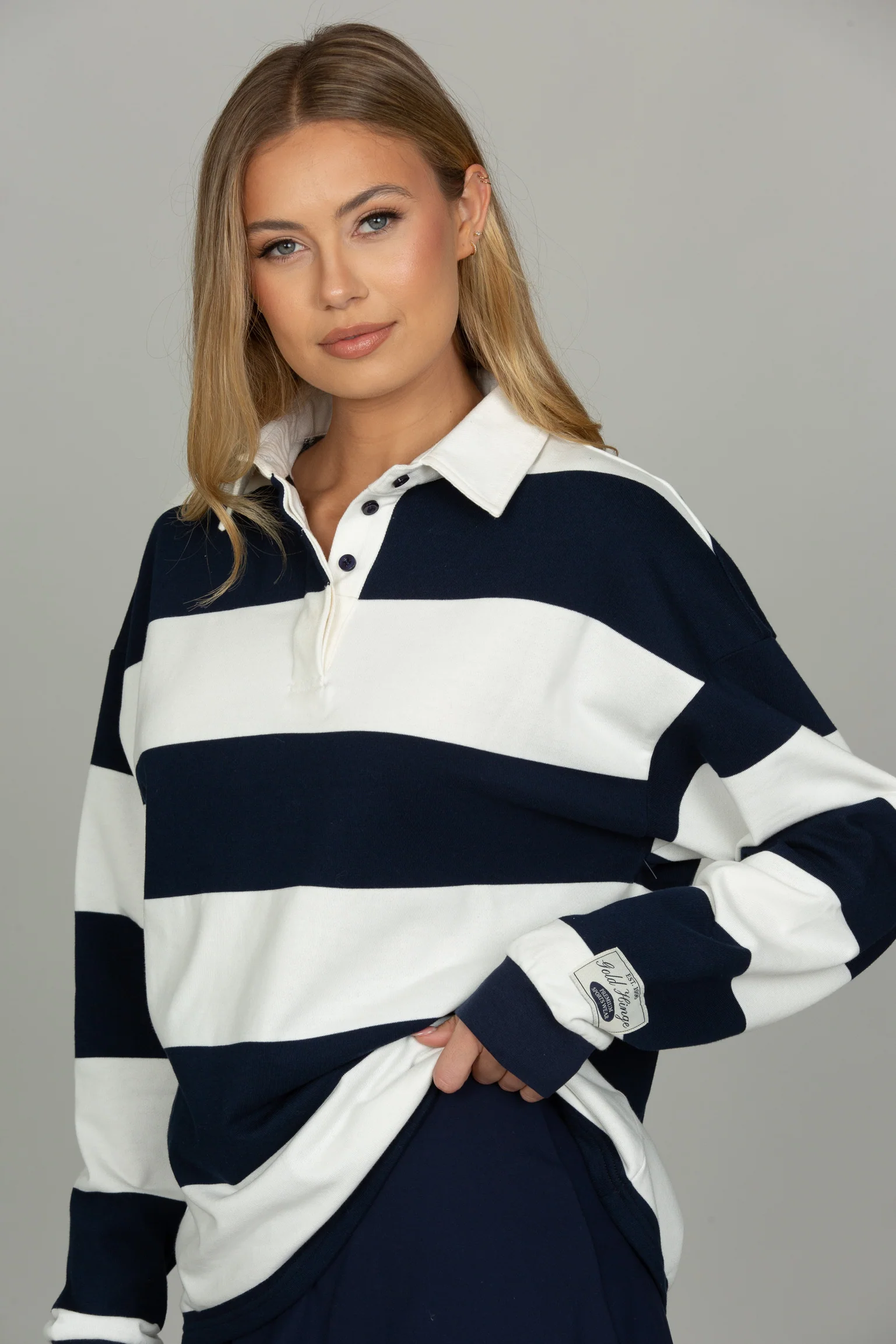 Navy Striped Rugby Top - Image 5