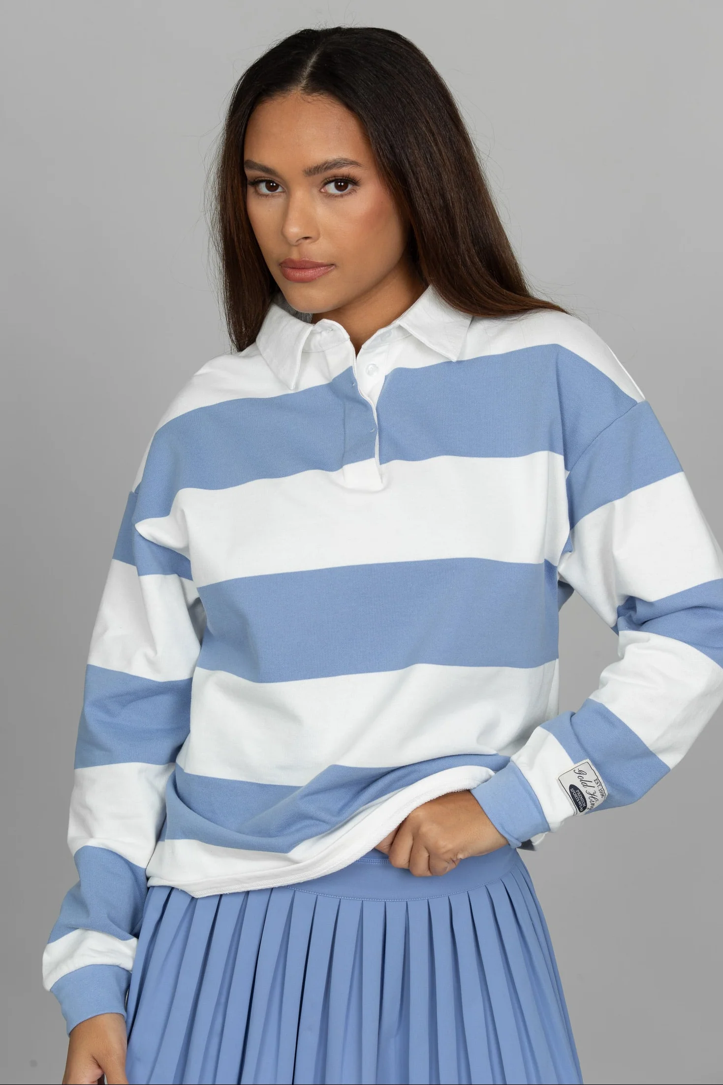 Periwinkle Striped Rugby Top - Image 5