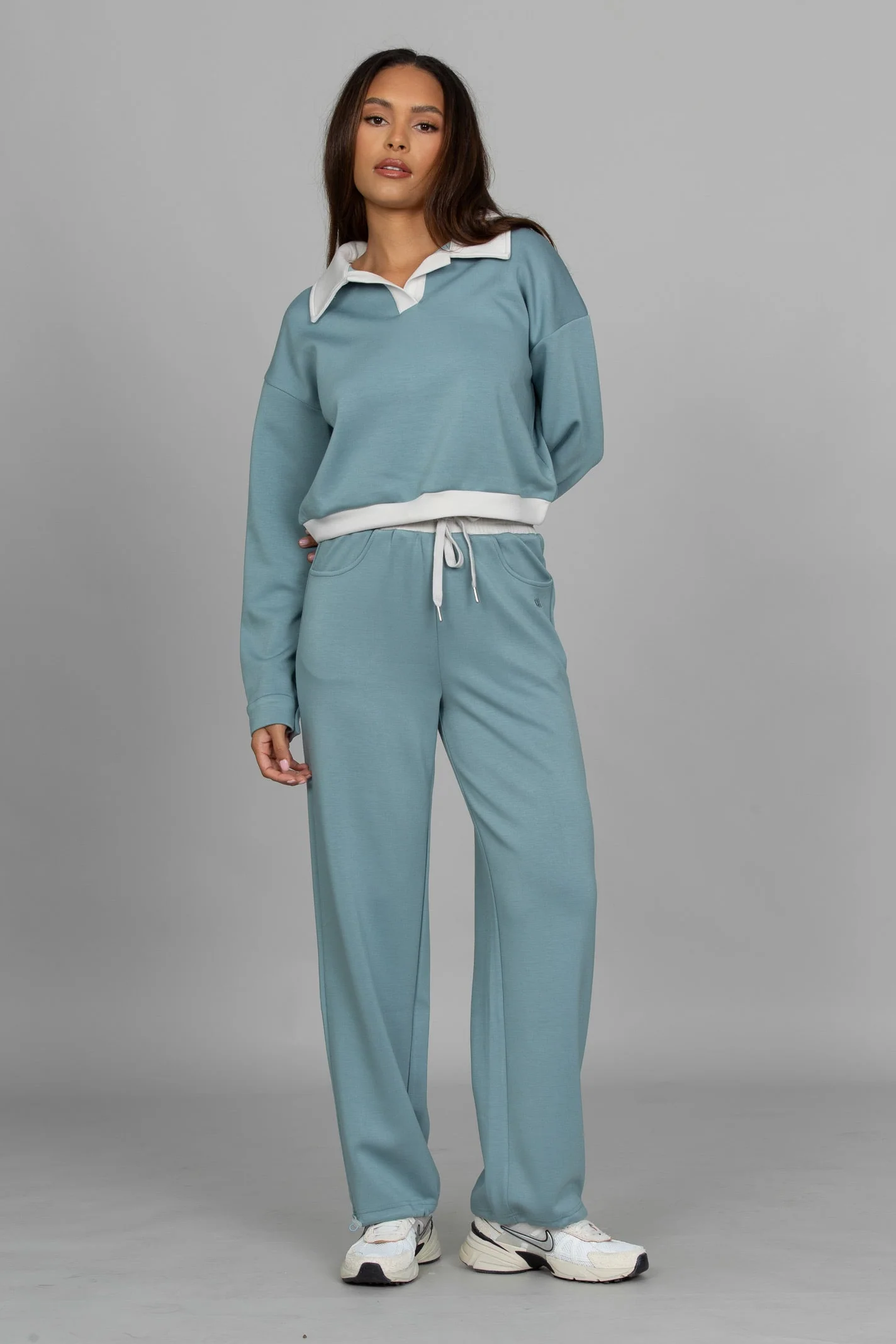 Stone Blue LuxeSoft Collared Pullover - Image 6