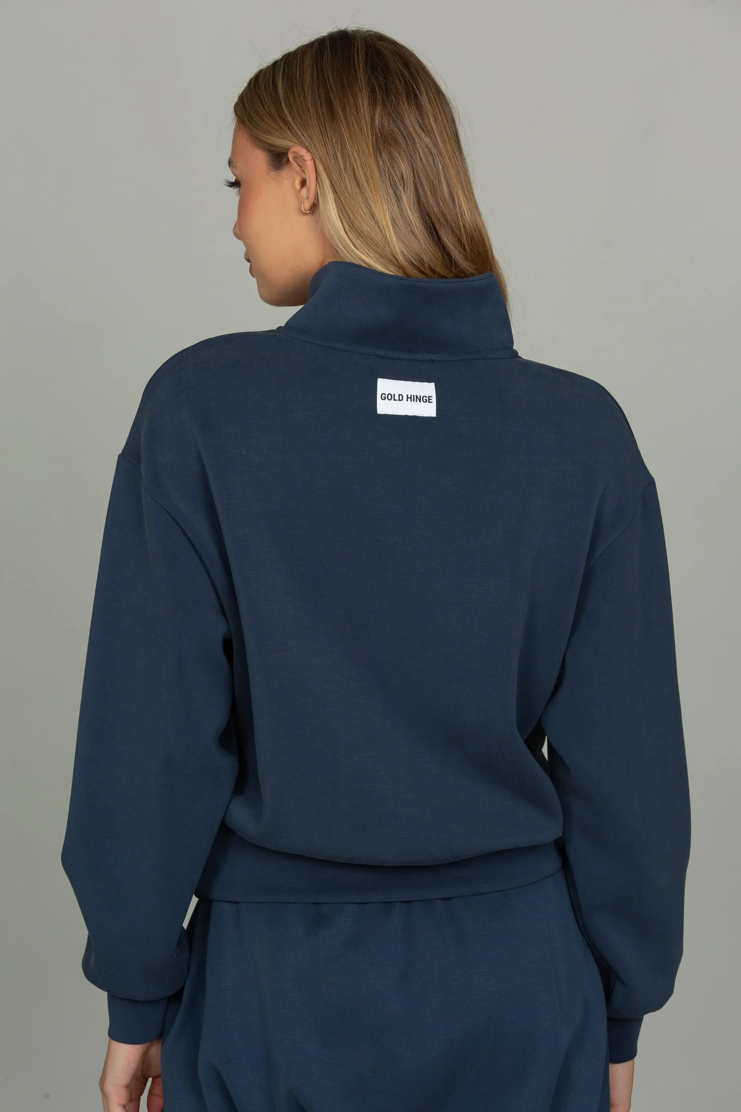 Stone Navy LuxeSoft Lounge Quarter Zip - Image 3