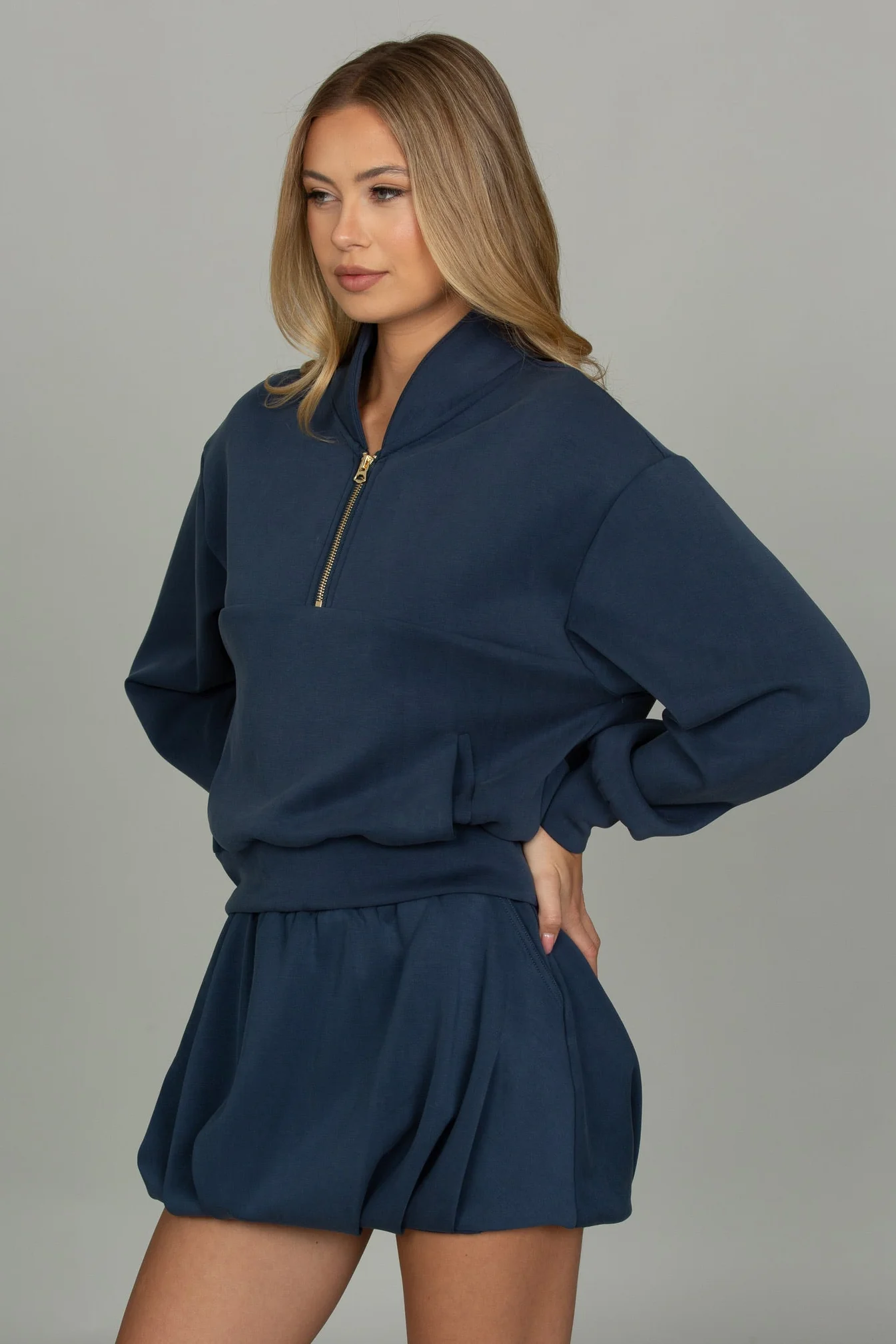 Stone Navy LuxeSoft Lounge Quarter Zip - Image 4