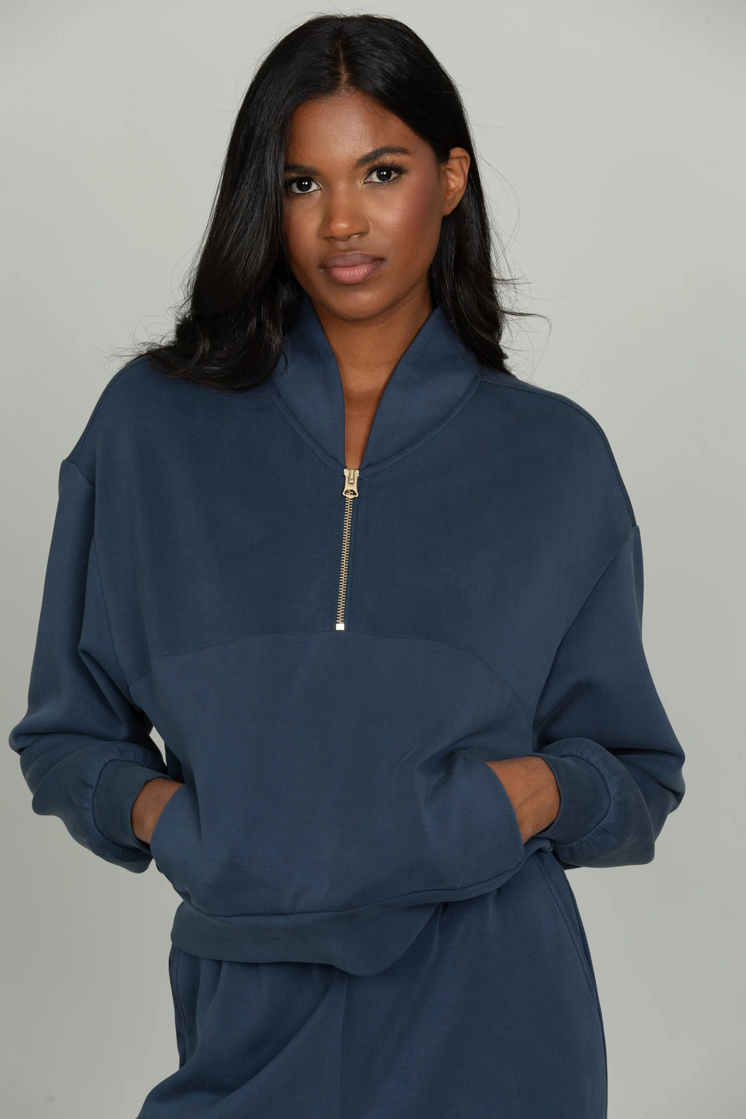 Stone Navy LuxeSoft Lounge Quarter Zip - Image 8