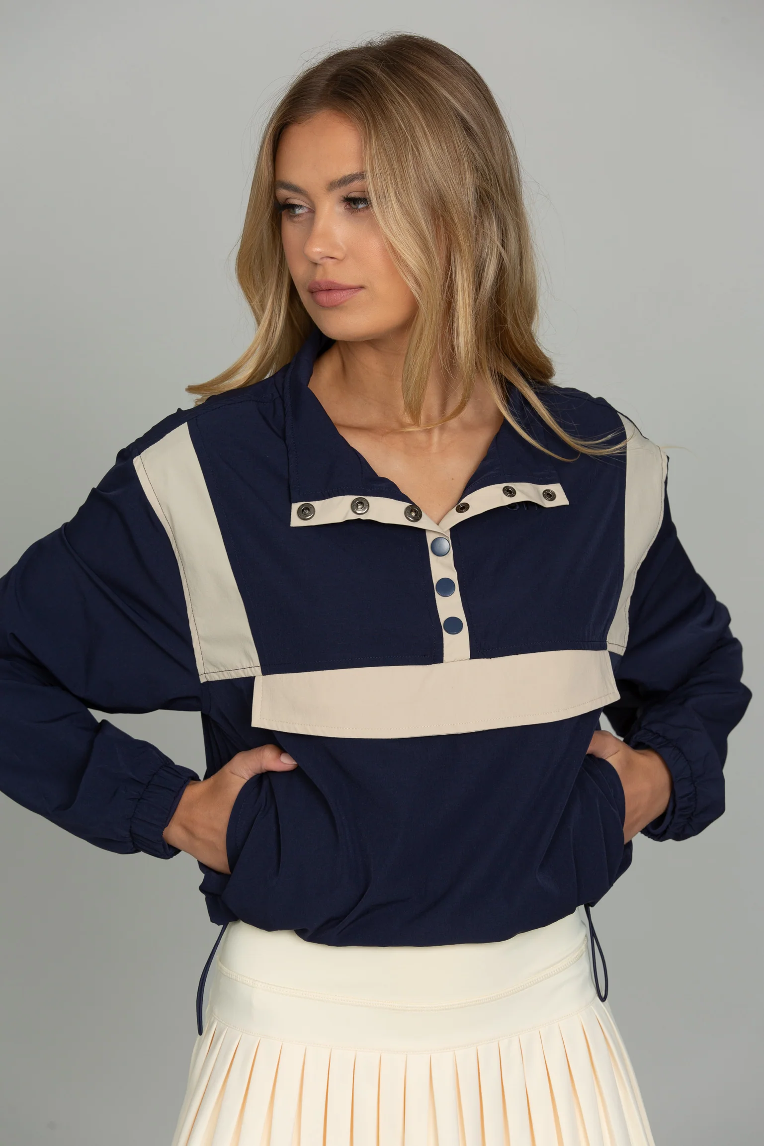 Vintage Navy AirGlyde Cropped Windbreaker - Image 4