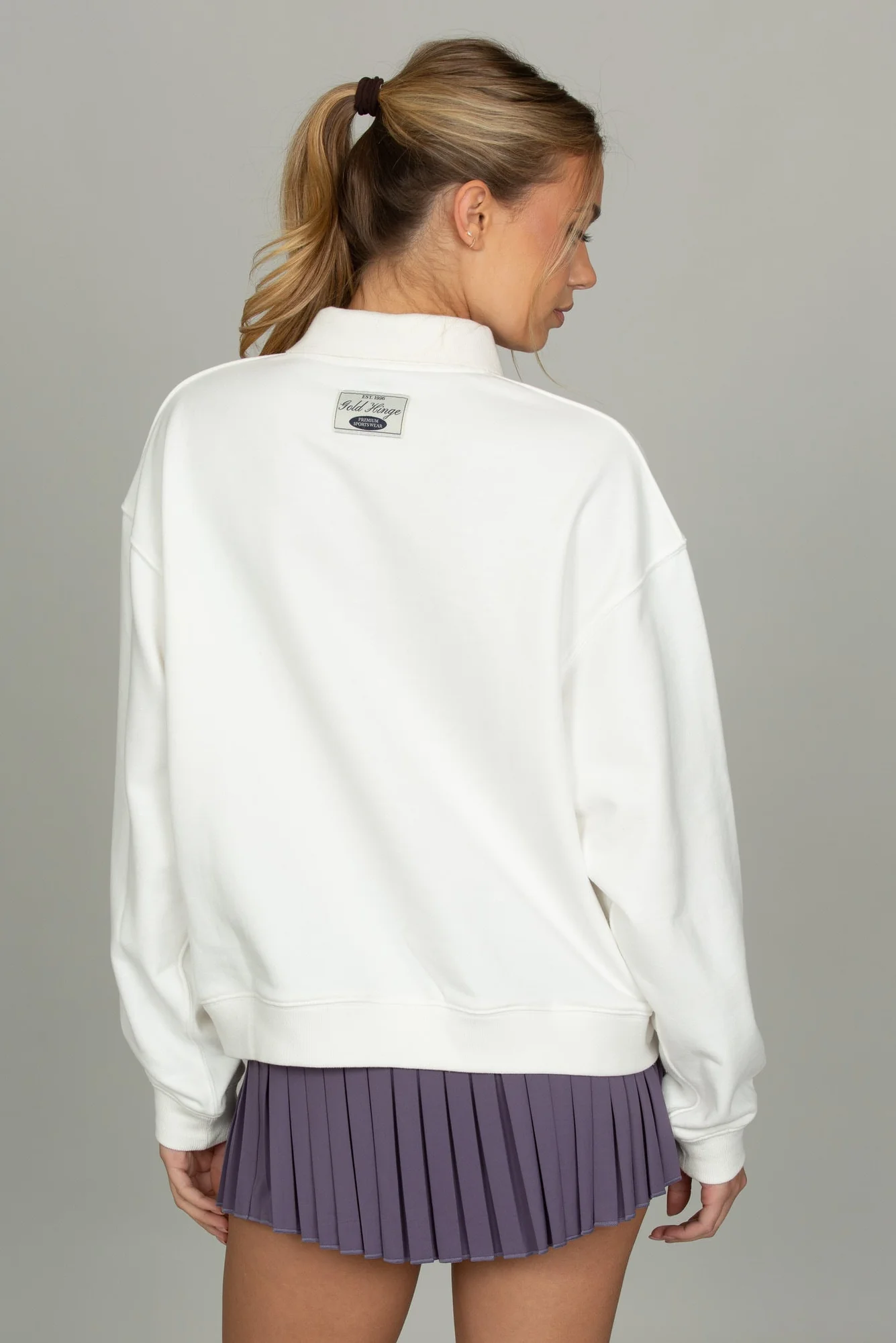 White Long Sleeve Polo - Image 3