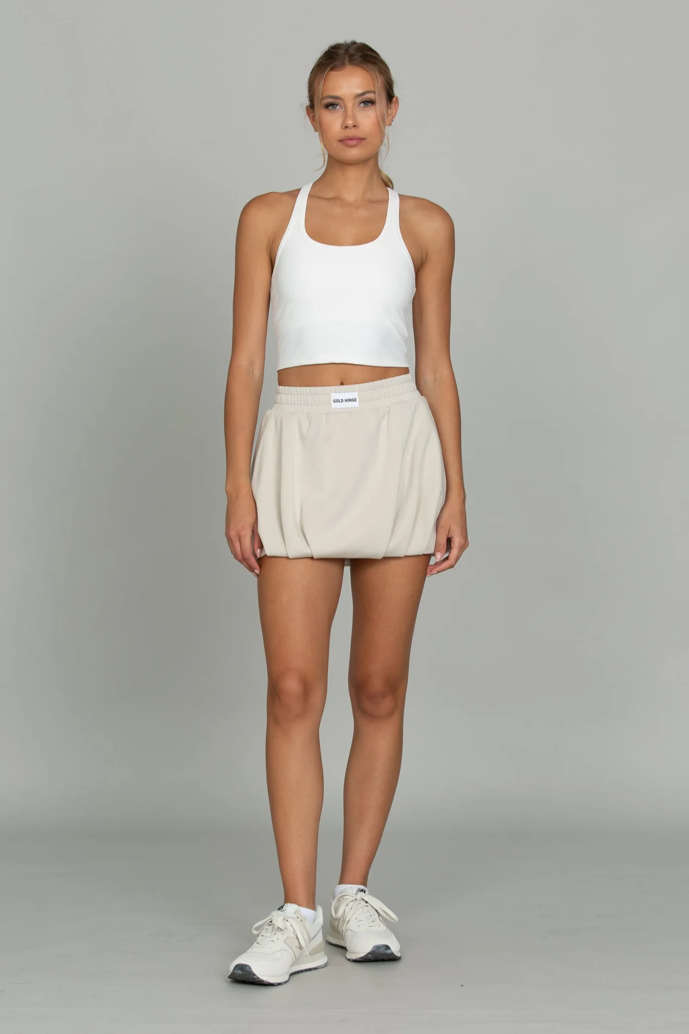 White Racerback Crop Tank - Image 5